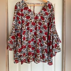 Floral Sheer Flowy Mittoshop Blouse size large